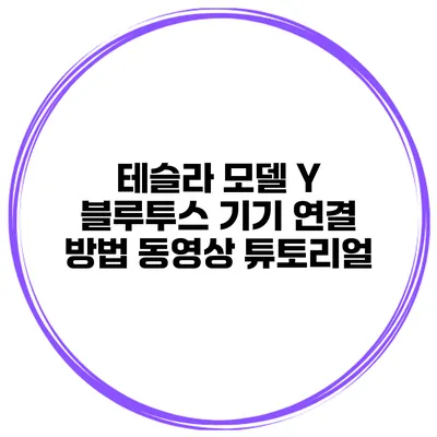 테슬라 모델 Y 블루투스 기기 연결 방법 동영상 튜토리얼