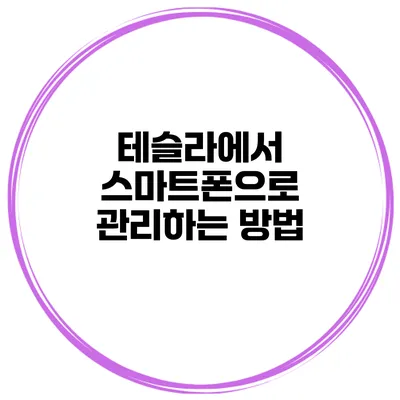 테슬라에서 스마트폰으로 관리하는 방법