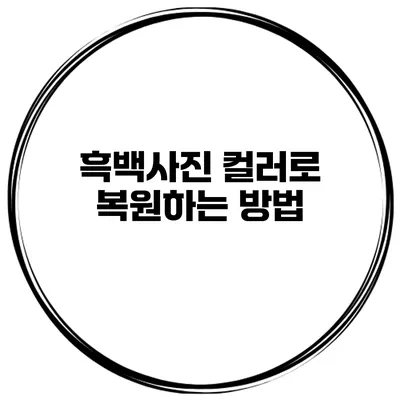 흑백사진 컬러로 복원하는 방법